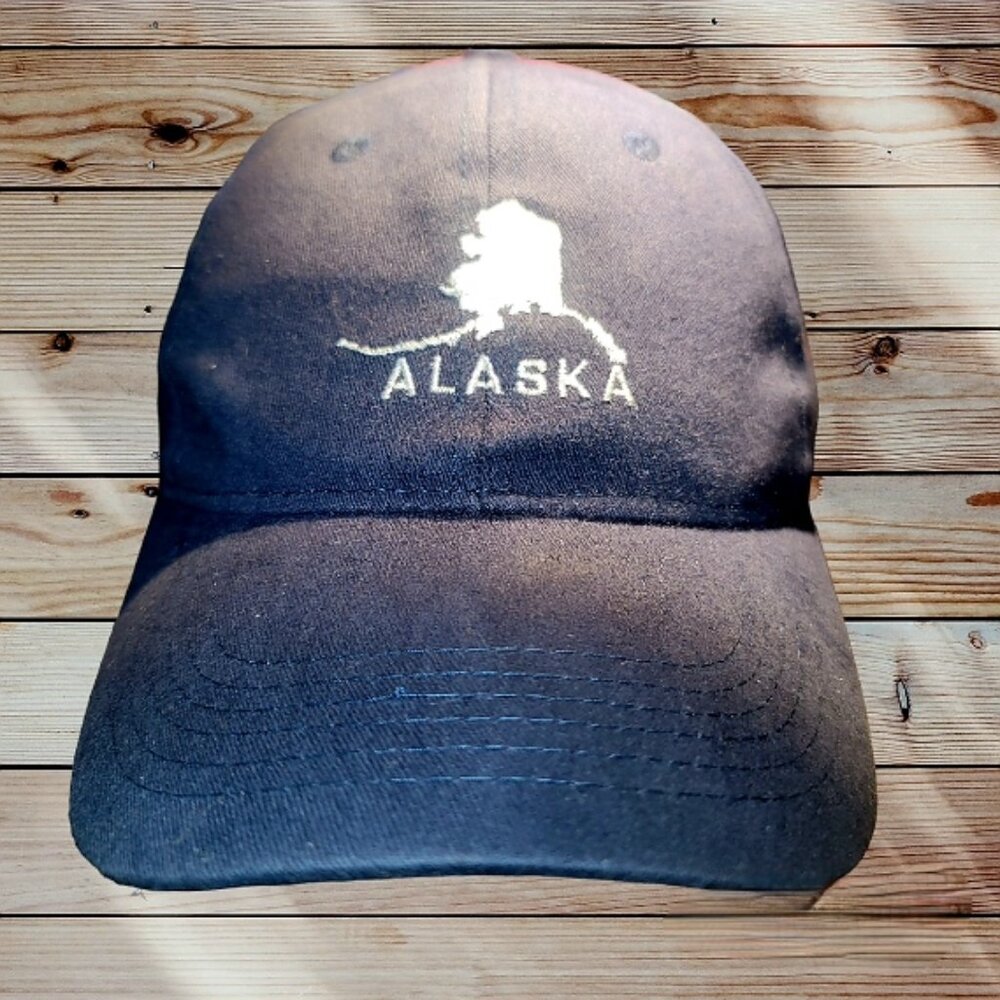 ALASKA - Blue Hook & Loop Closure Adjustable Strap Back Baseall Hat Cap